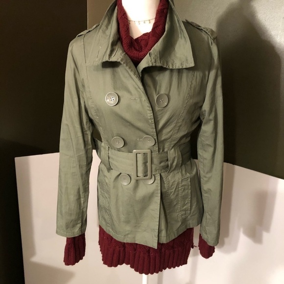 Last Kiss Khaki Green Jacket Size L - Picture 4 of 7